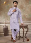 Purple Color Outluk Wedding Vol 52 Satin Silk Mens Modi Jacket Kurta Pajama 5202