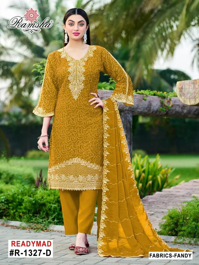 Ramsha R 1327 A To D Ready Made Pakistani Salwar Suits Wholesale Marketin Surat With Price