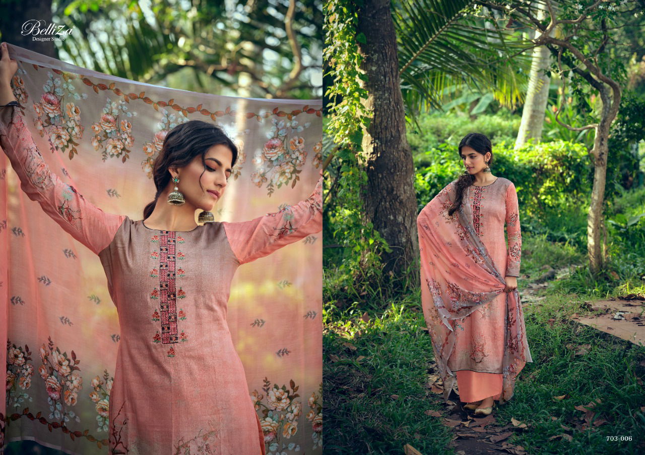 Belliza Floris Latest Fancy Digital Printed Designer Pure Jam Cotton Printed Dress Material Collection
