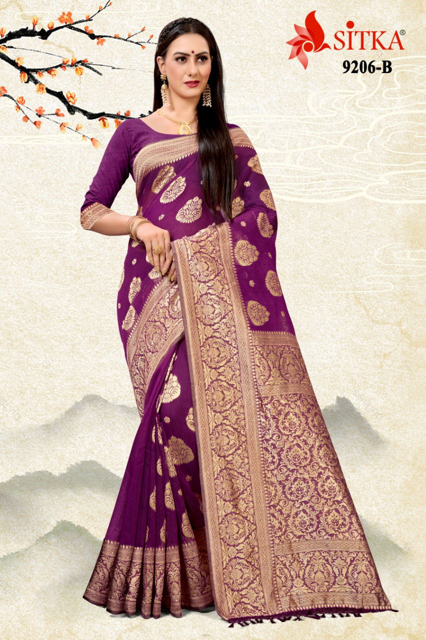 Raveena 9206 Latest Fancy Designer Feavy Festive Wear Cotton Silk Sarees Collection
