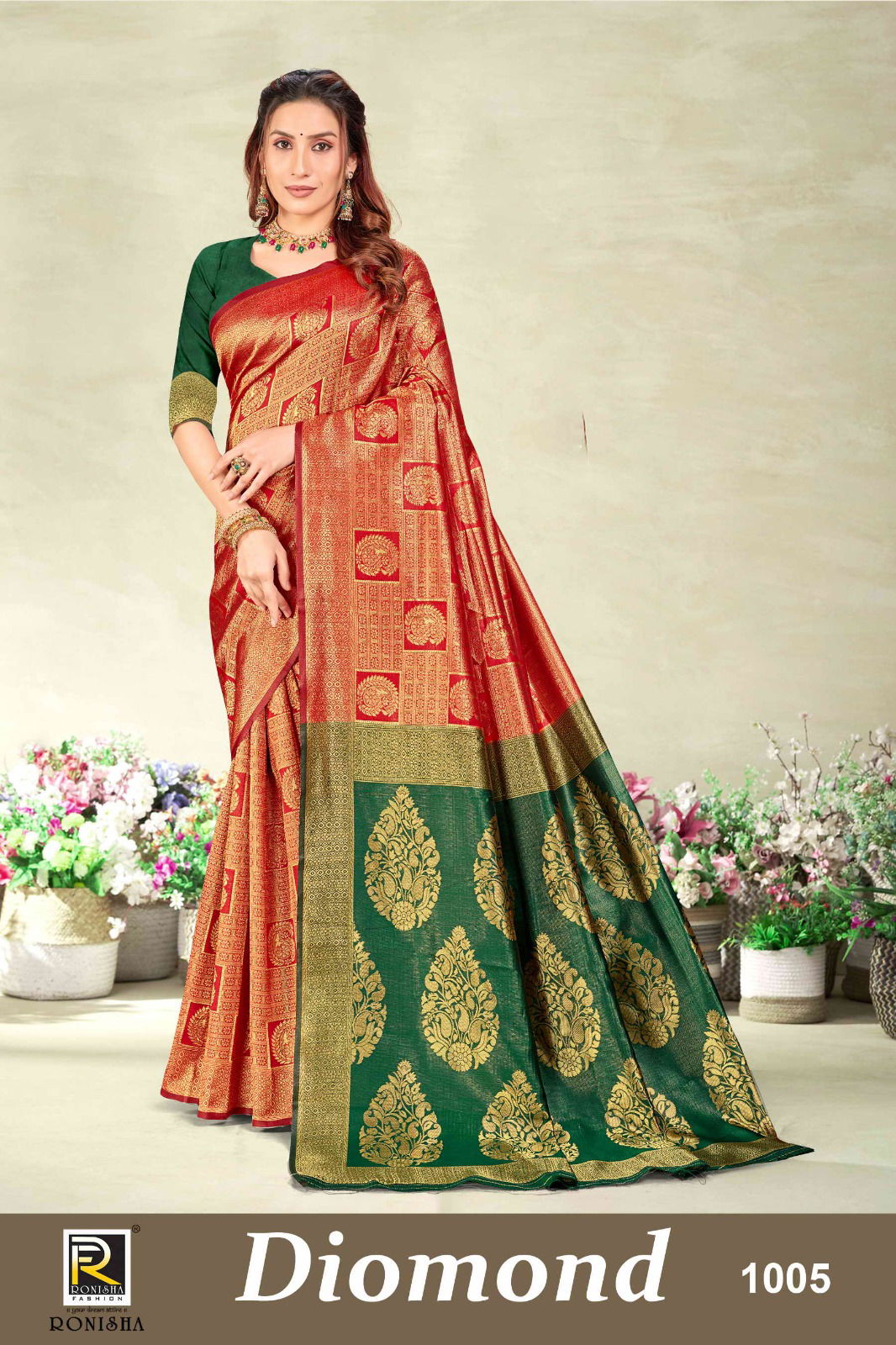 Diomond By Ronisha 1001 To 1006 Banarasi Silk Sarees Wholesale Clothing Supplier In India
