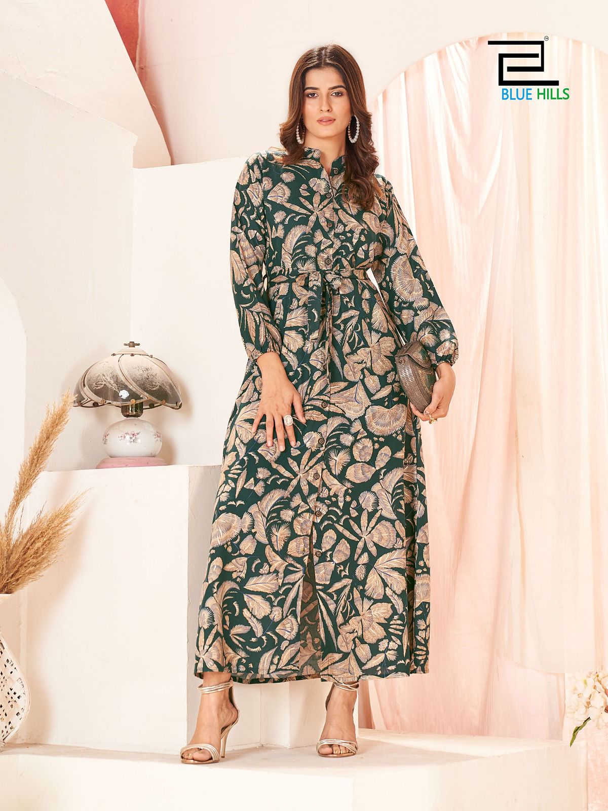 Blue Hills Ameesha Vol 3 Rayon Printed Long Kurtis Catalog
