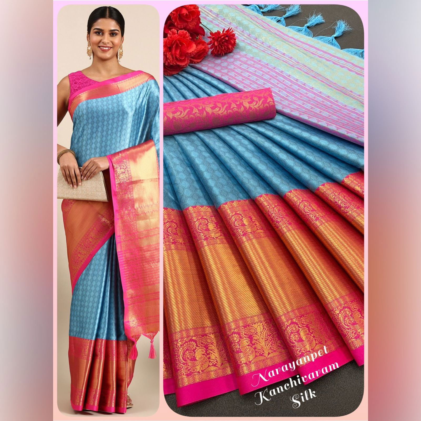 Aab Naranayanpet Kanchipuram Cotton Silk Saree Catalog