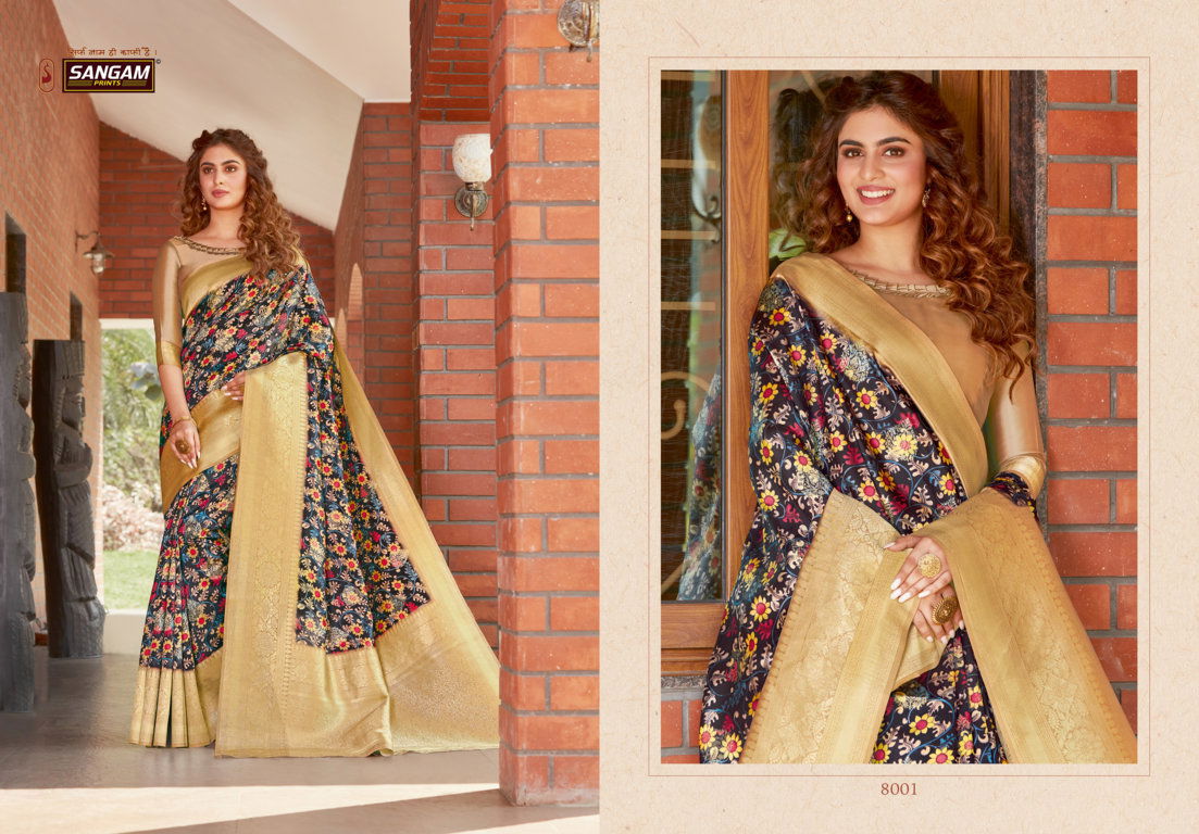 Sangam Adrak Latest Fancy Wedding Wear Digital Printed Silk Sarees Collection