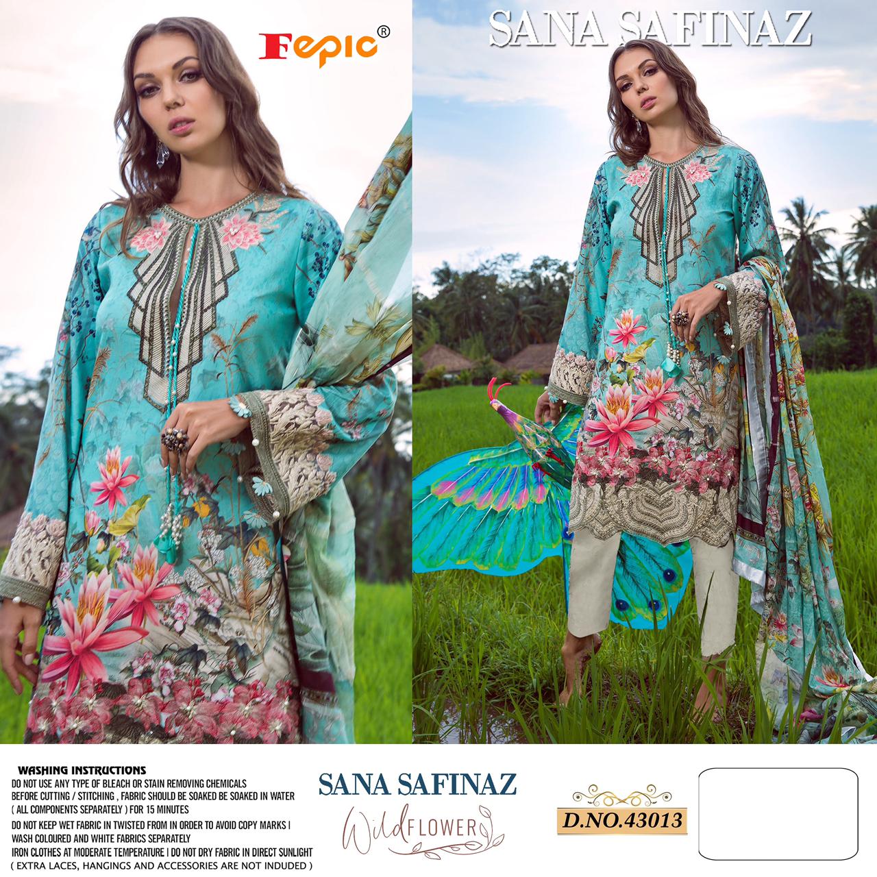 Fepic Rosemeen Sana Safinaz Wild Pure Cotton Digital Print With Embroidery Work Flower Pakistani Salwar Suits Collection
