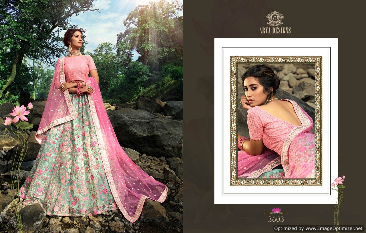 Arya New Launch Of Designer Fancy Heavy Party Wear Wedding Bridal Lehnga Heavy Embroidery Work And Soft Net Dupatta