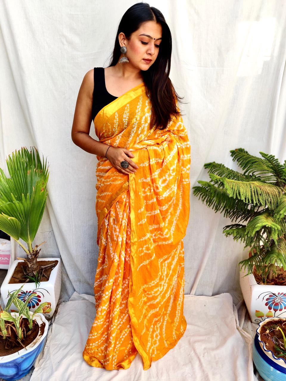 Niharika Silk 50 Casual Wear Leheriya Cotton Printed Sarees Collection
