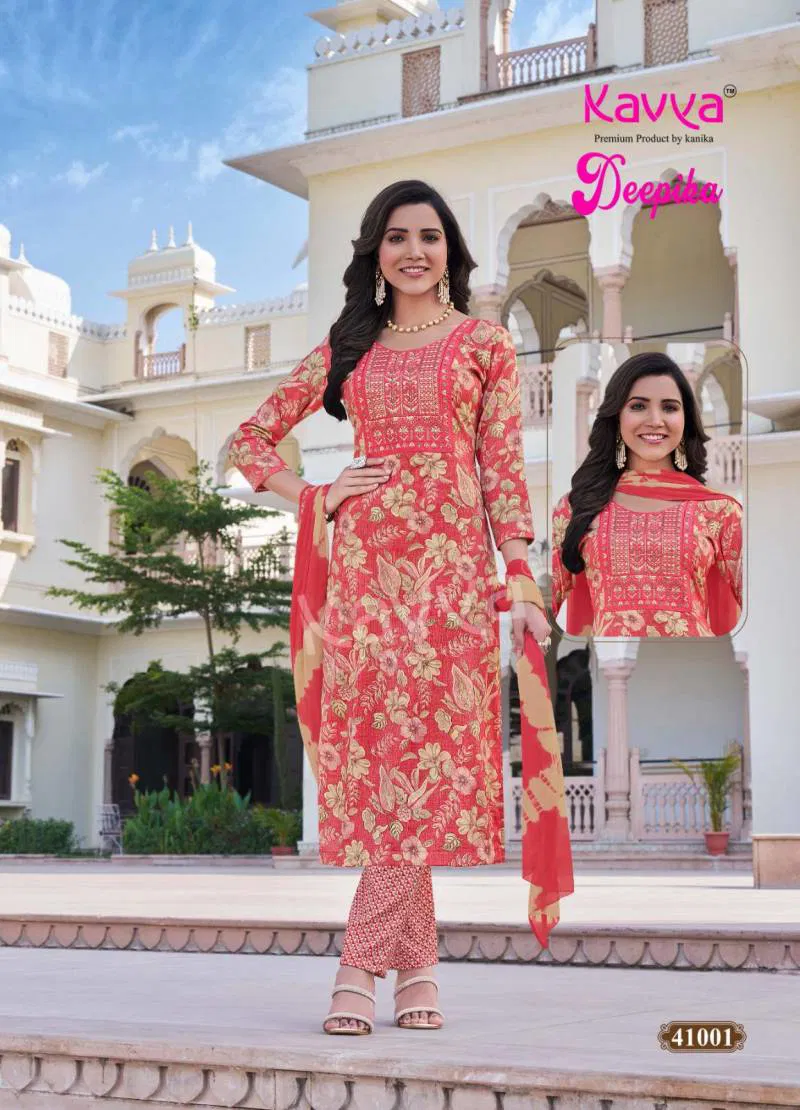 Deepika Vol 41 By Kavya Straight Kurti With Bottom Dupatta Suppliers In India