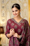 Naisha K 394 Cotton Embroidery Work Kurti With Pant Dupatta bulk Orders india