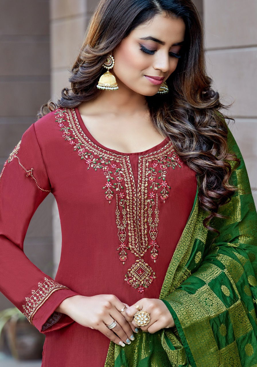 PARRA LIHAAZ Latest Heaavy Festive wear Fancy Designer Cinon With Embroidery Work And Hand Diamond Readymade Salwar Suit Collection