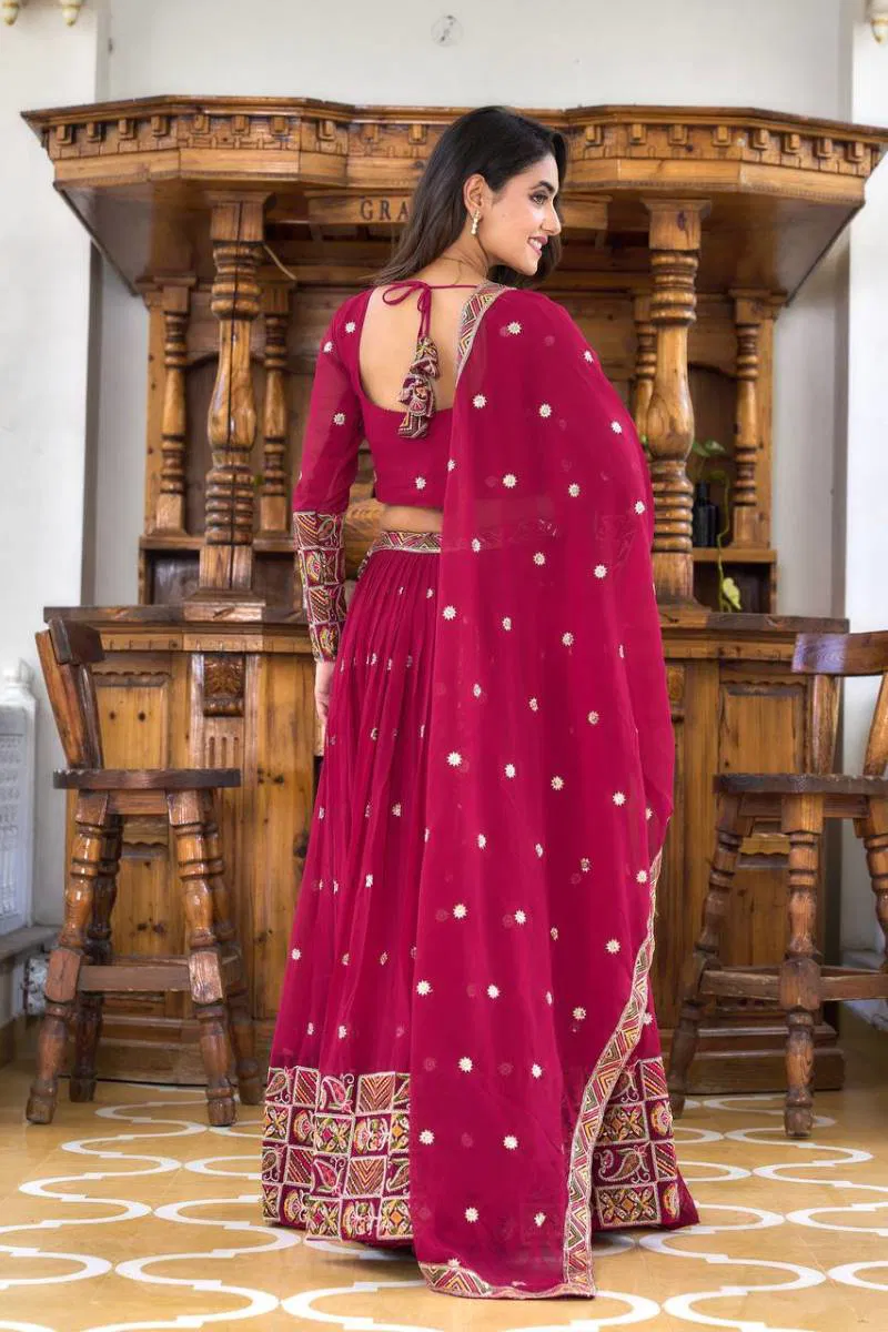 Sn 2296 97 Beautiful Faux Georgette Designer Lehenga Choli Wholesale Market In Surat