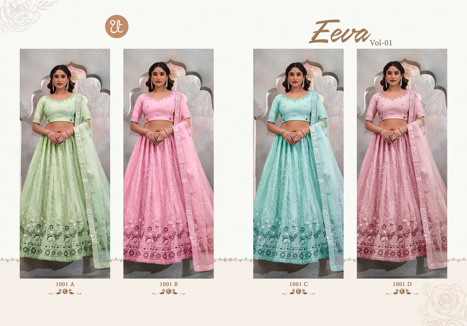 Eeva Vol 1 By Tt Butterfly Net Party Wear Lehenga Choli Wholesale Online
