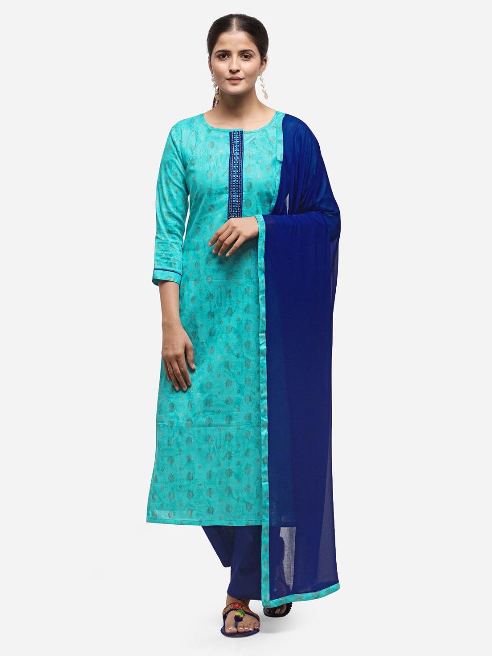 Cotton Weaving Jacquard Naneen with Four Side Less Daily Wear Simple Salwar Suit Collections
