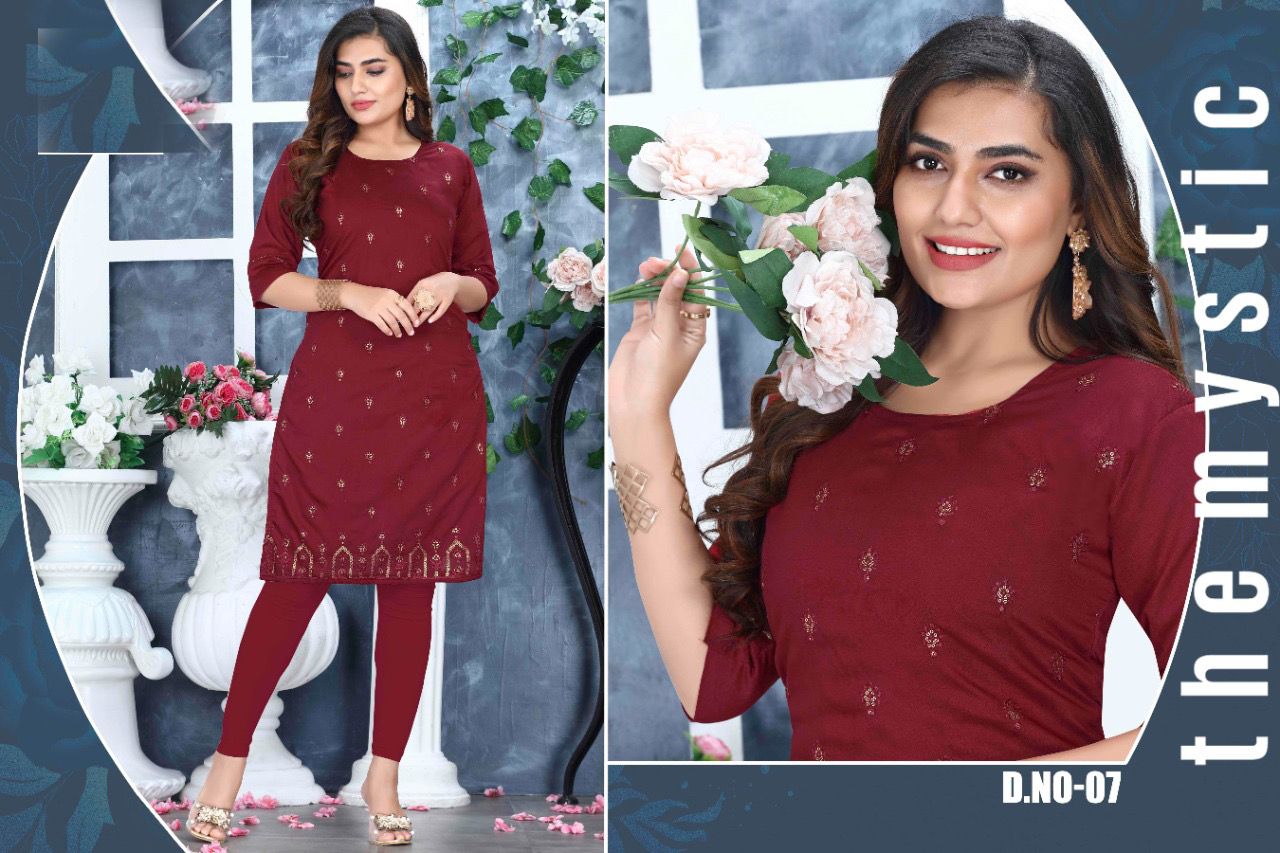 Beauty Queen Flora 2 Fancy Regular Wear Chanderi Cotton Designer Kurti Collection