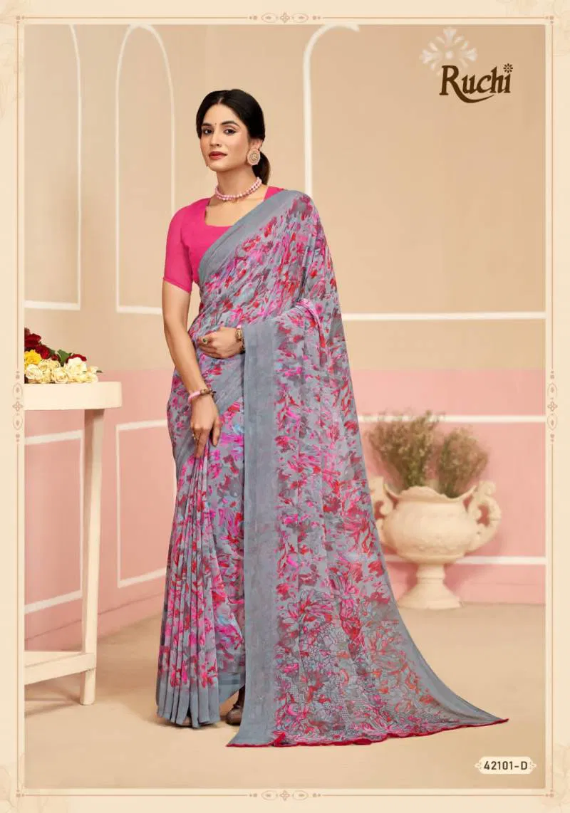 Ragaa Georgette 17 By Ruchi Printed Saree Wholesale Clothing Suppliers In India