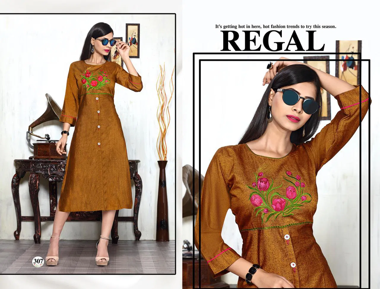 Trendy Melody 2 Heavy Rayon Hot Fix Butta Work Latest Designer Party Wear Stylish Kurtis Collections