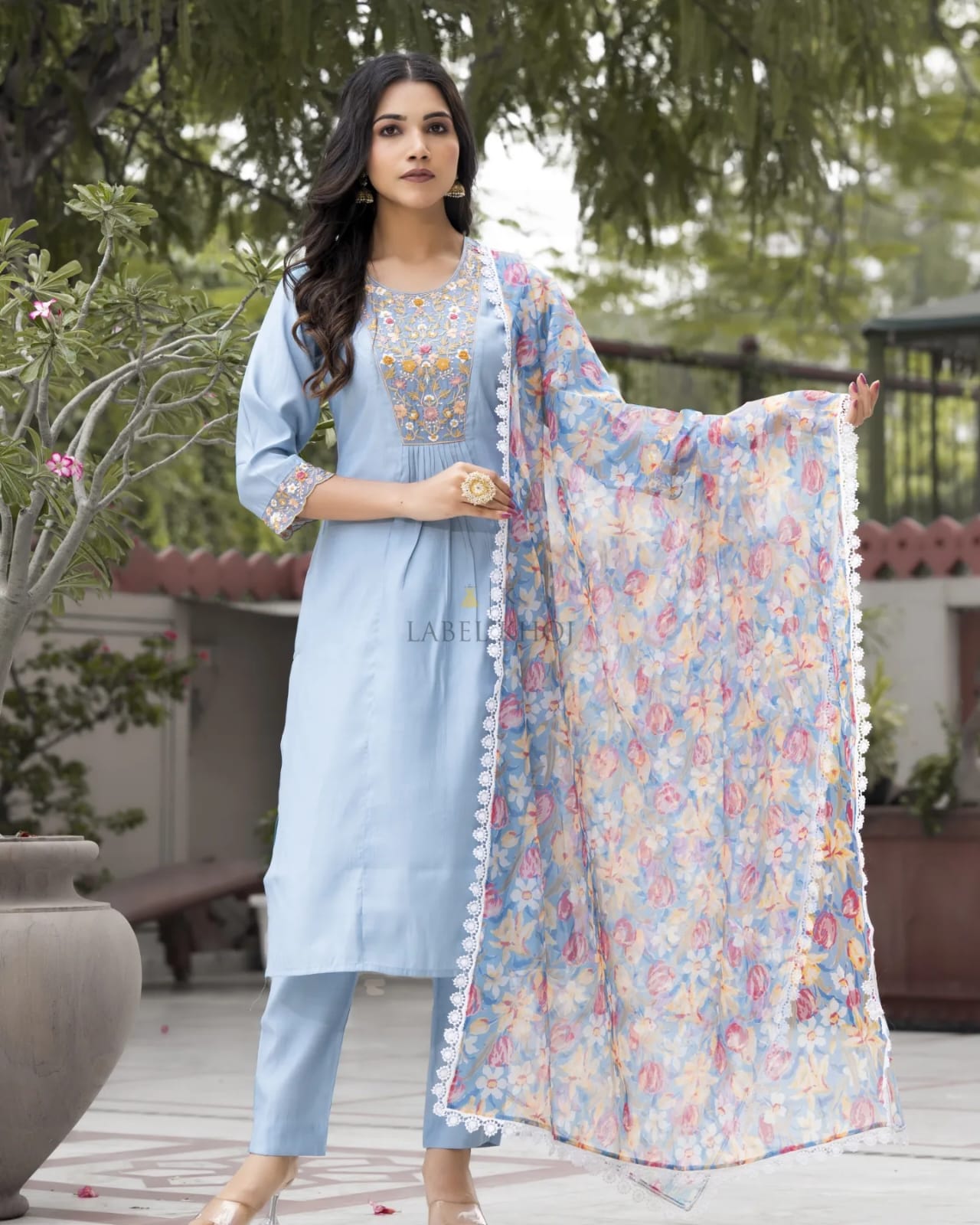 9612 Khoj Organza Printed Readymade Suits Catalog