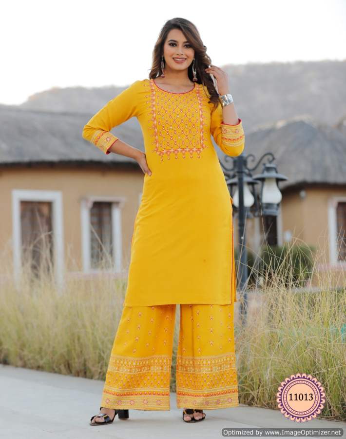 Bibas 11 Ethnic Wear Rayon Printed Kurti With Bottom Collection