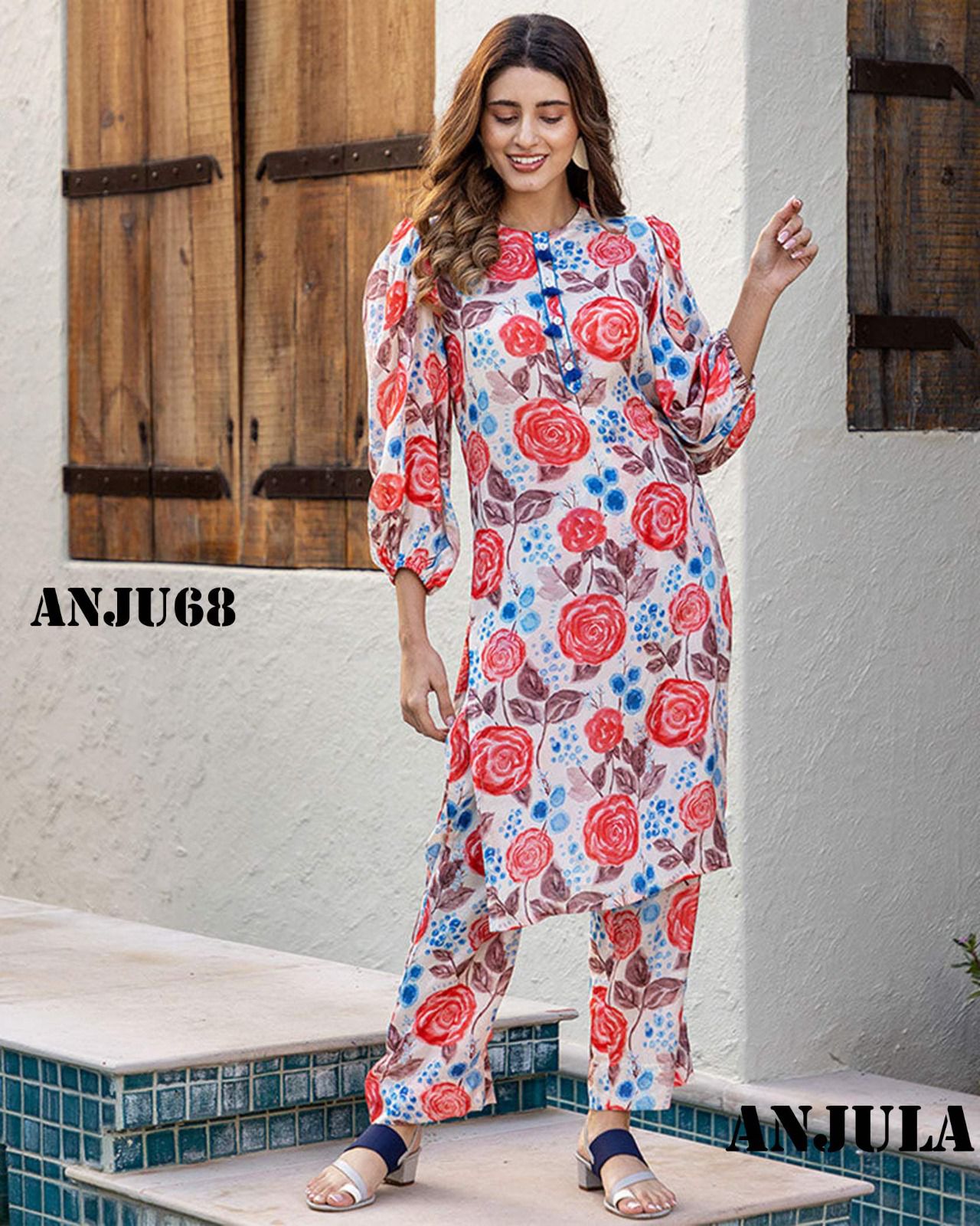 Anjula Vol 4 Pure Muslin Printed Kurti With Bottom Catalog