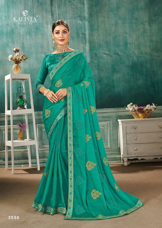 Kalista Nikita Latest Fancy Party Wear Designer Chiffon Embroidery Saree Collection
