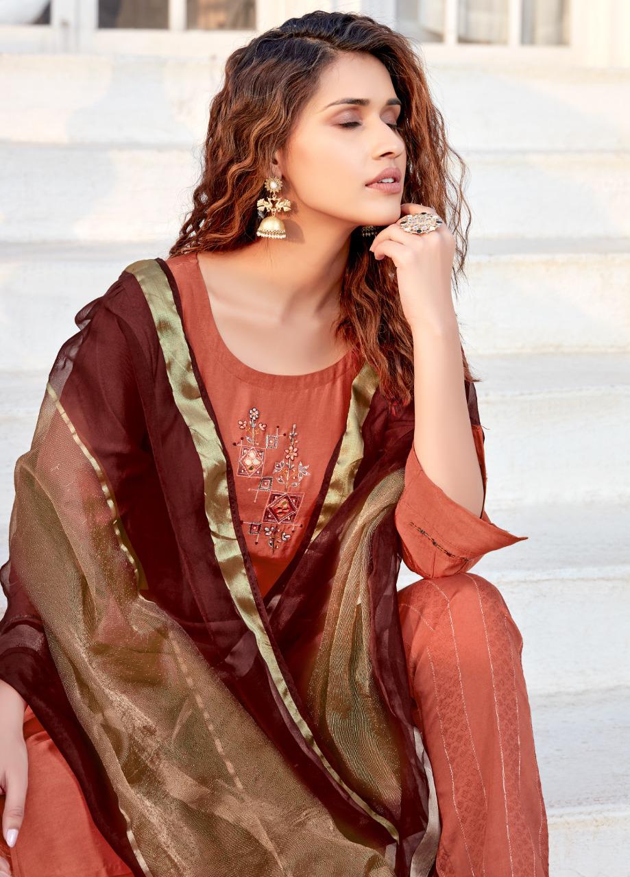 Ladies Flavour Offira Latest Fancy Casual Wear Heavy Nylon Viscose With Embroidery With Hand work Readymade Collection
