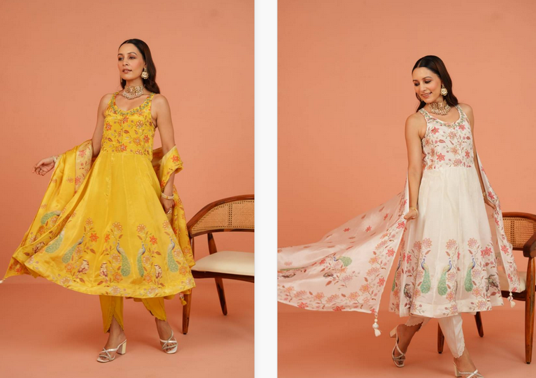Tanyaa P 124 Silk With Moti Work Touchup Readymade Wholesale In India