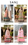 Sanj By Tejasvee Soft Dola Silk Printed Gown With Dupatta Wholesalers In Delhi