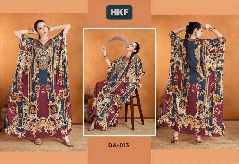 Hkf Dua Vol 2 Soft Satin Printed Fancy Kaftan Orders In India