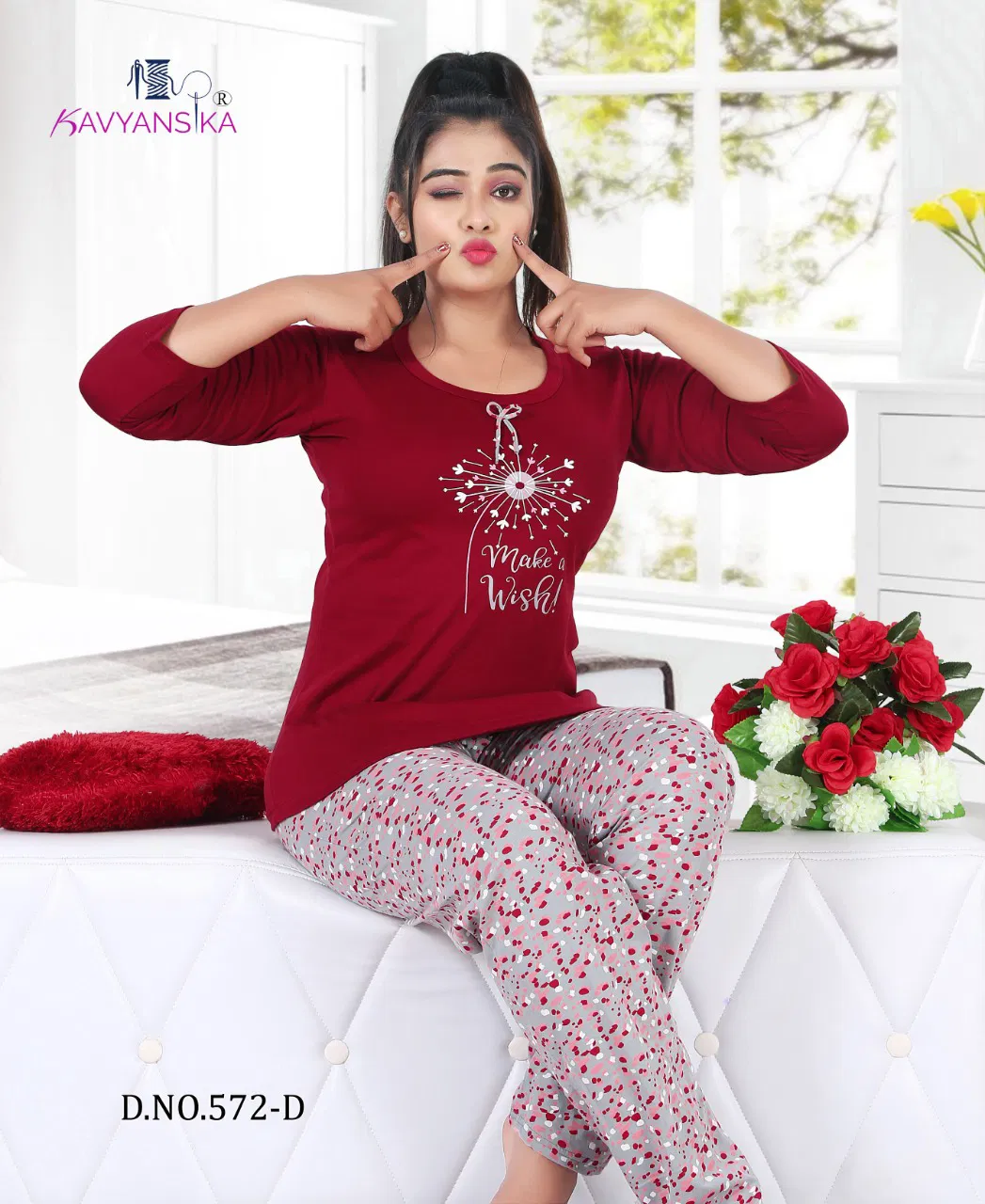 Kavyansika Full Sleeves 572 Latest Exclusive Comfortable Hosiery Night Suits Collection 