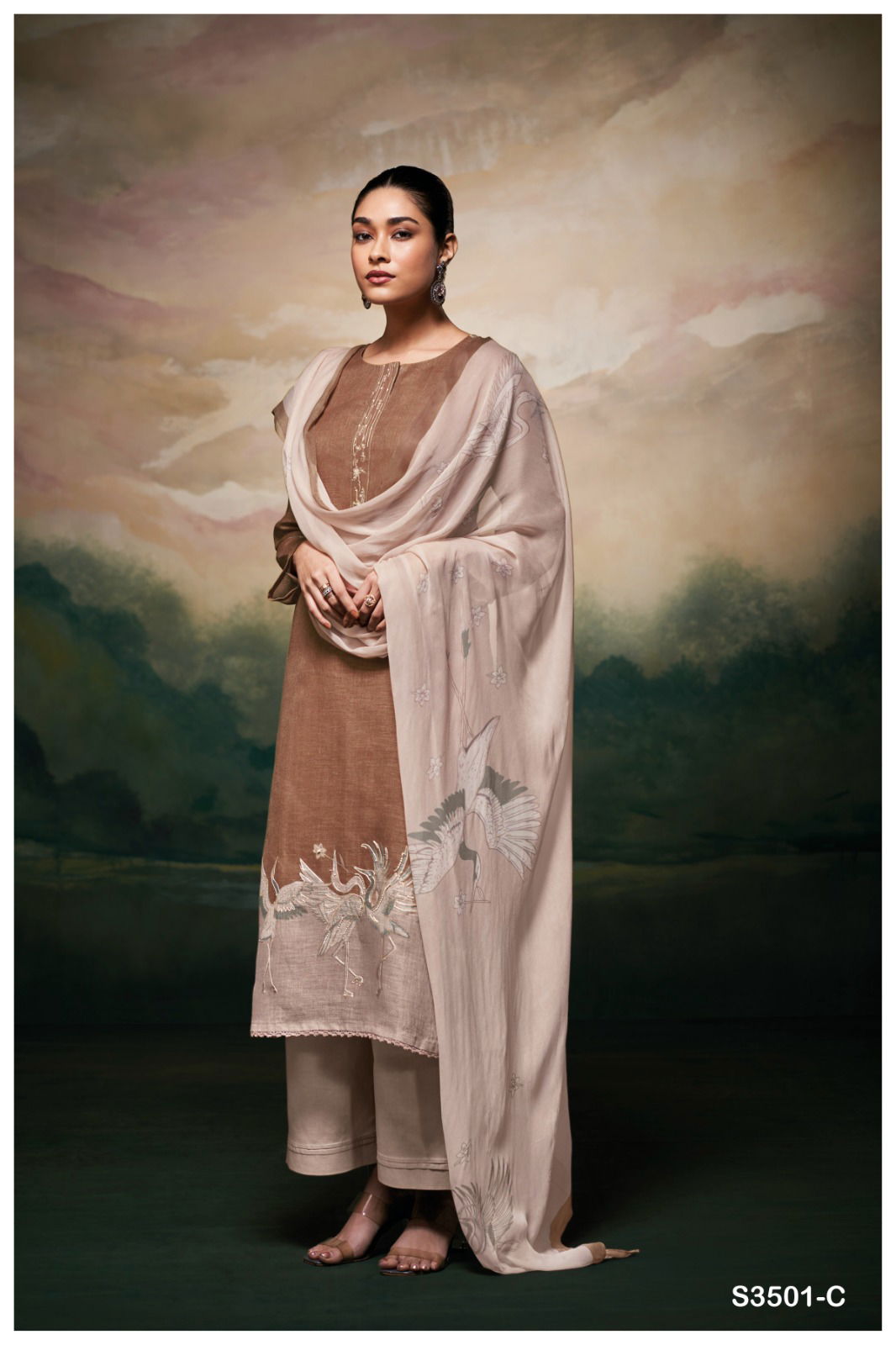Kaleah 3501 By Ganga Linen Printed Salwar Suit Wholesale Shop In Surat
