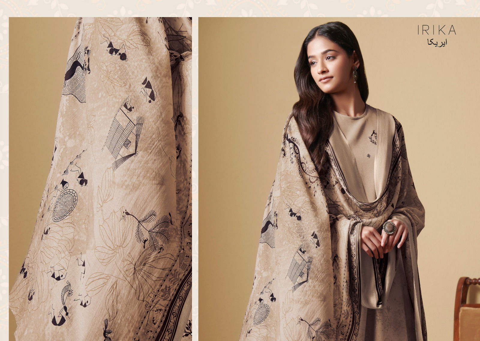 Sarah By Irika Printed Pashmina Dress Material Catalog