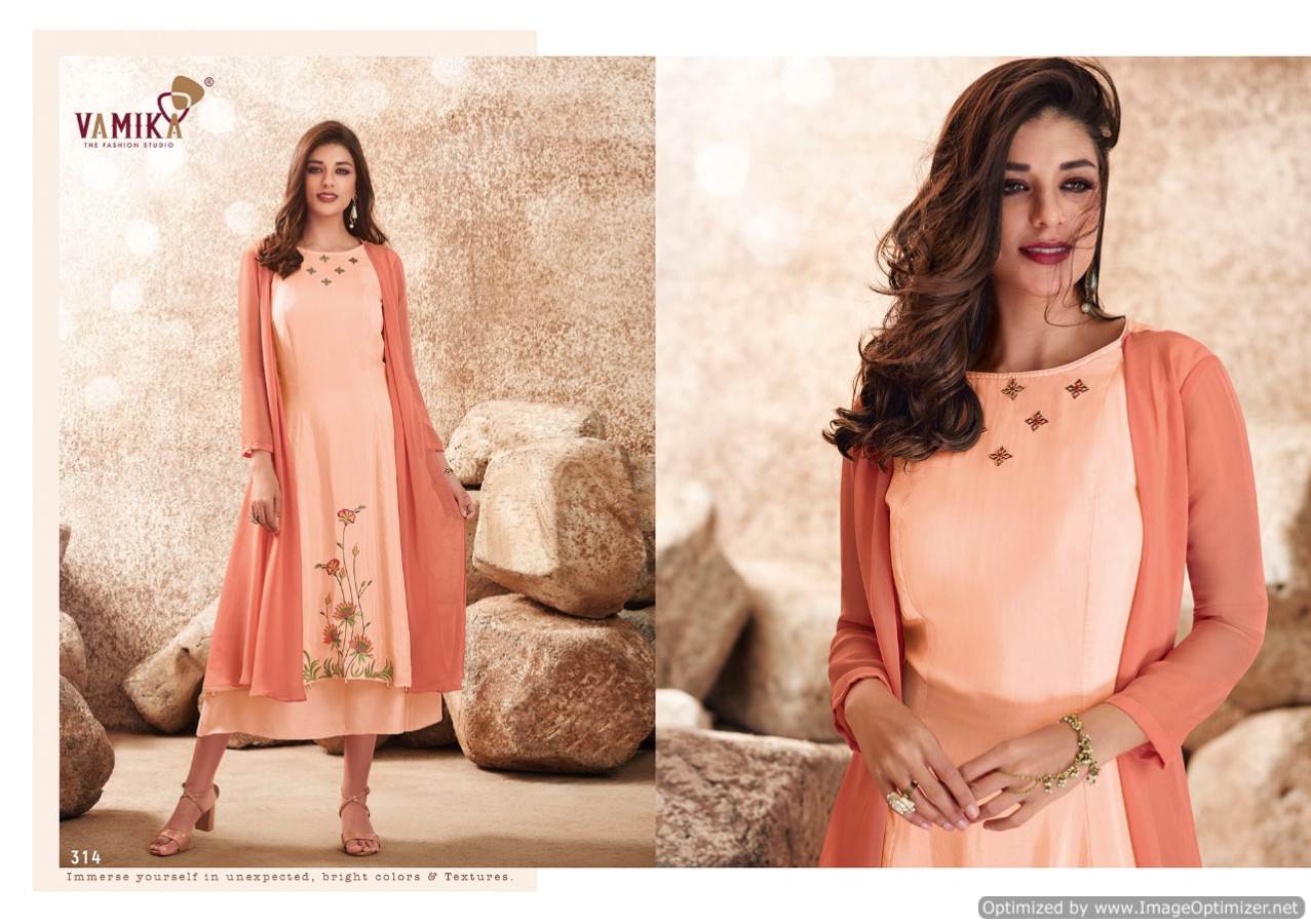 Vamika Upstylish 2 Latest fancy Designer Ethnic Wear Pure Viscose Maslin Silk Designer Kurti Collection
