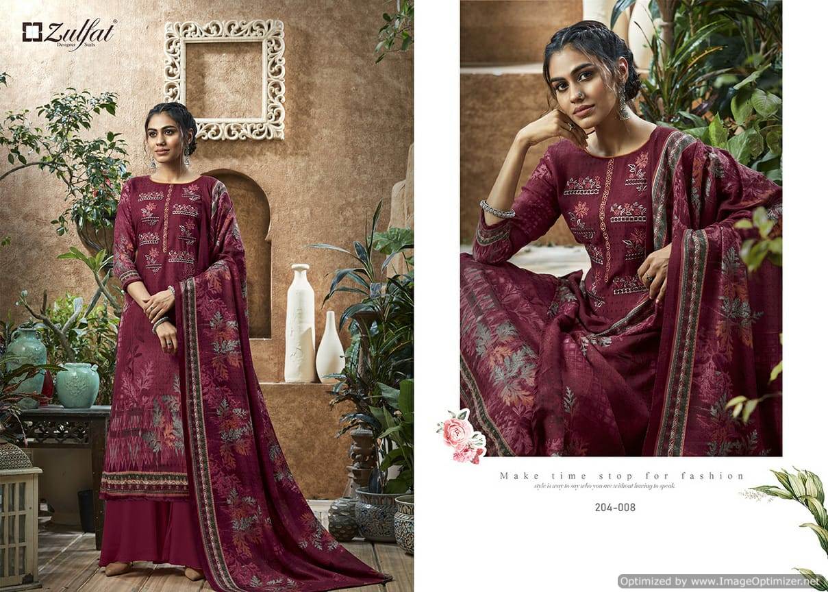 Zulfat Heenaz Latest Designer Printed Casual Wear Dress Material Collection 