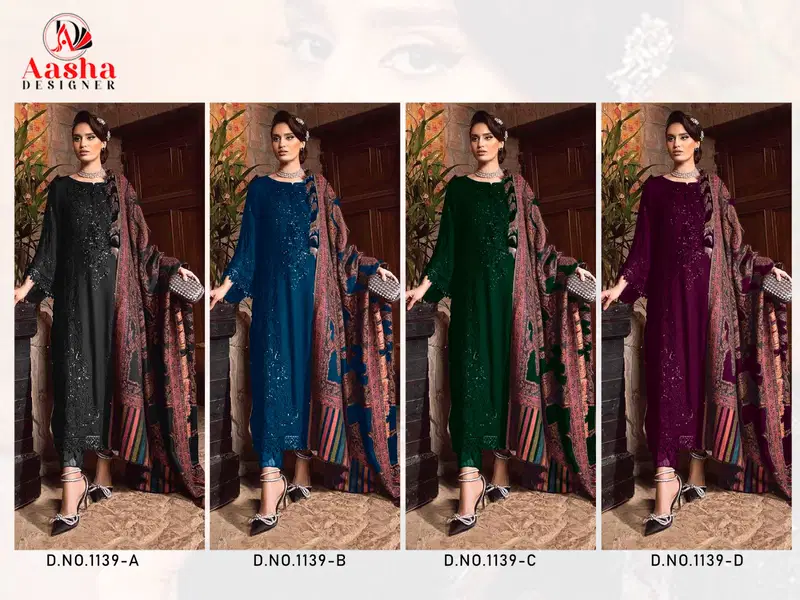 Aasha 1139 A To D Rayon Pakistani Suits Wholesale Market In Surat