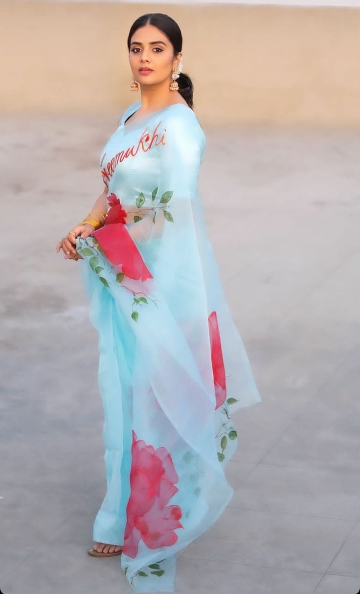 Vk 4130 Organza Silk Digital Print Saree Catalog