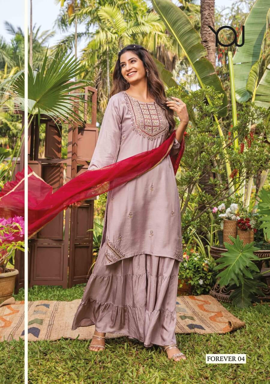 Wanna Forever New Fancy Designer Festive Wear Kurti With Sharara And Dupatta Collection