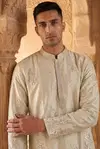  Silver Color Outluk Wedding Vol 46 Silk Embroidered Pintex Work Kurta With Pajama Manufacturers 4601 