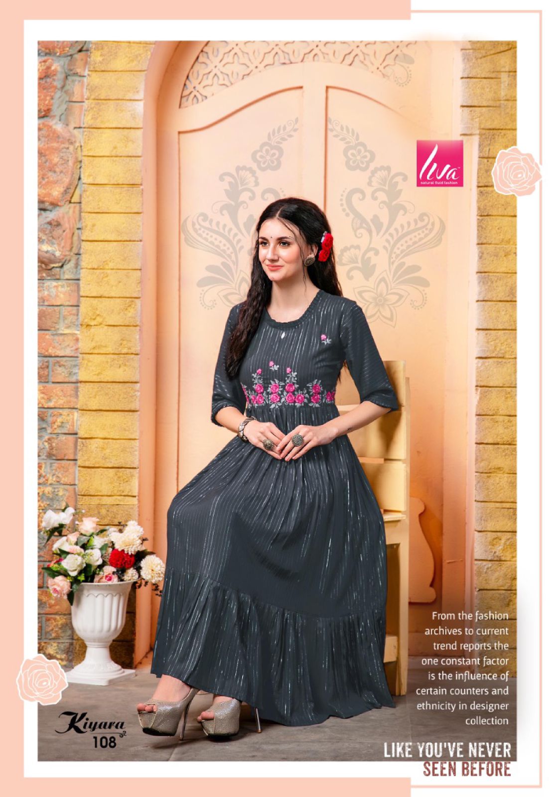 Liva Kiyara Latest Fancy Wear Rayon Lurex Designer Kurti Collection