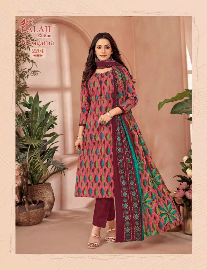 Hungama Vol 22 By Balaji Cotton Printed Dress Material Exporters In India
