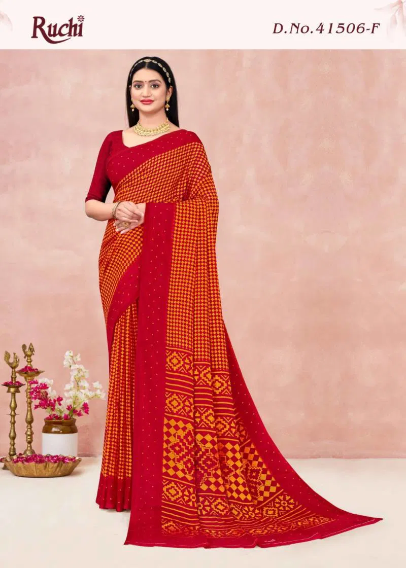 Star Chiffon Lehriya Vol 6 By Ruchi Printed Chiffon Saree
Wholesalers In Delhi