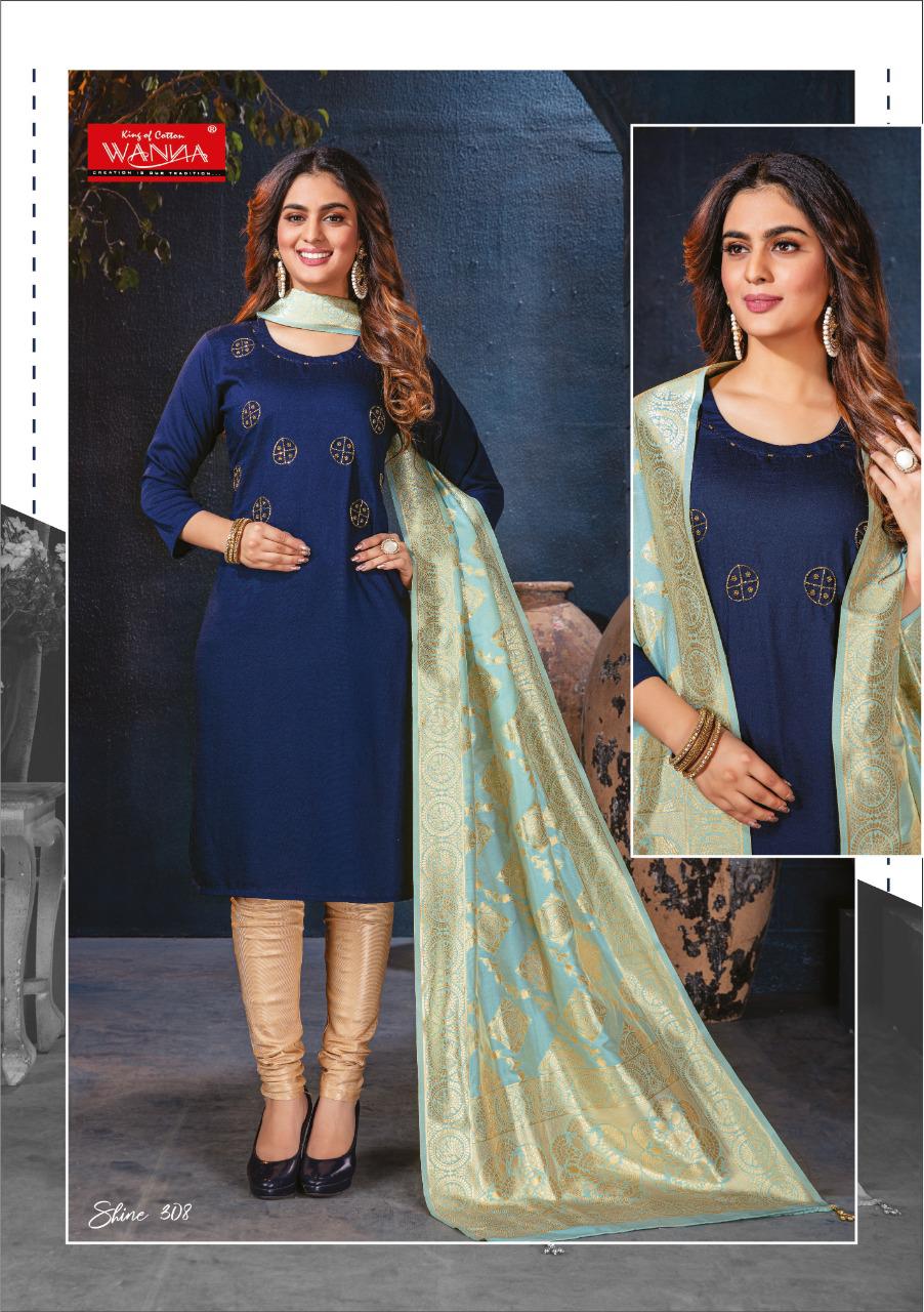 Wanna Shine 3 Fancy Casual Wear Designer silk Kurti With Dupatta Collection