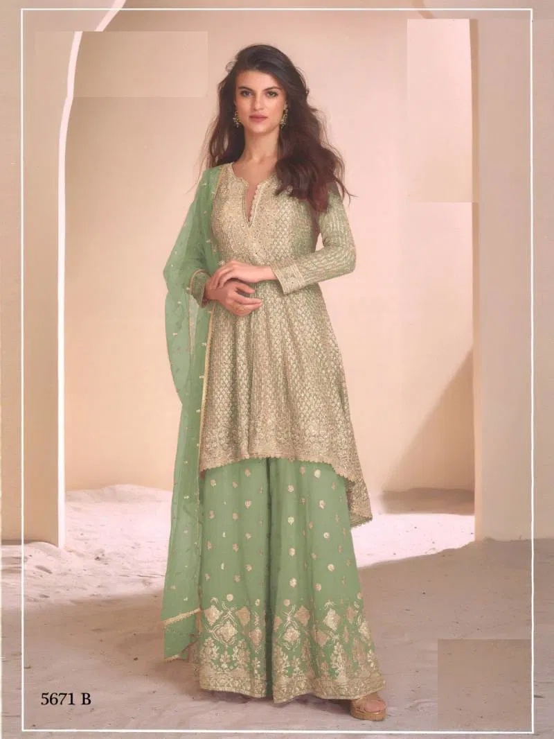 Aayana Hit 7671 A To D Georgette Embroidered Salwar Suits Wholesale In India
