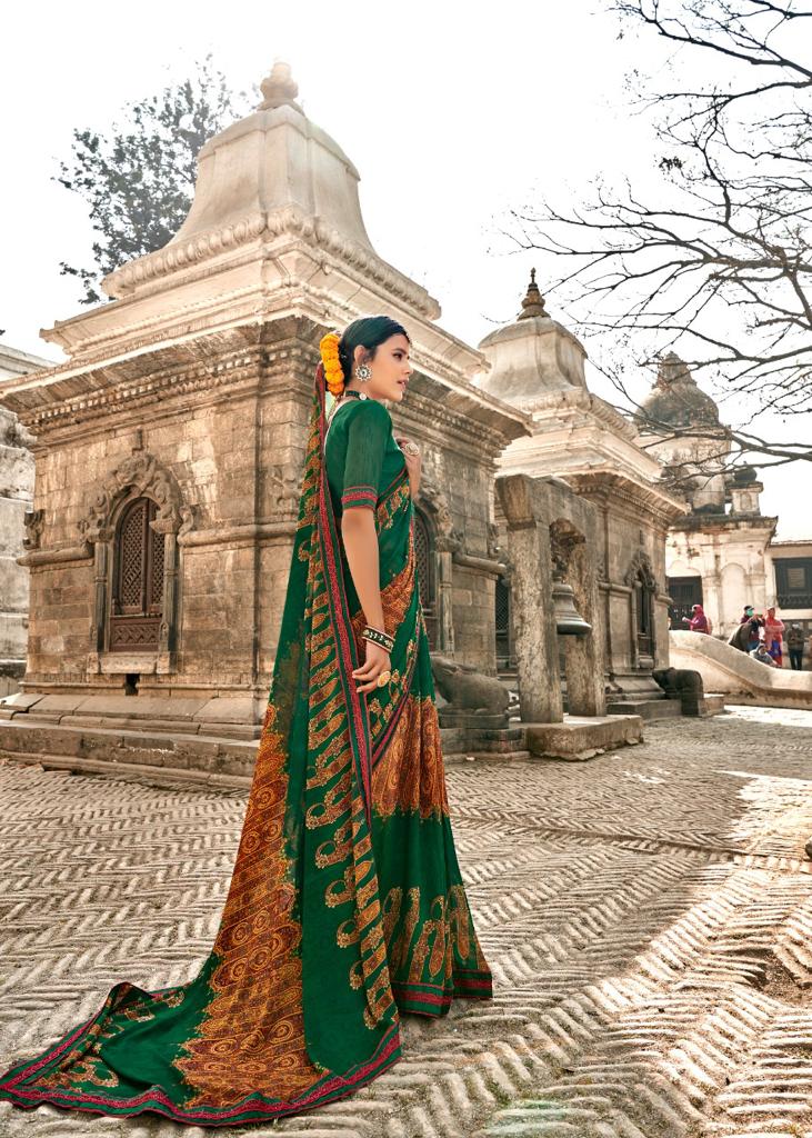 Kashvi Lavanya Silk Weightless Georgette Printed Casual Wear Sarees Collection
