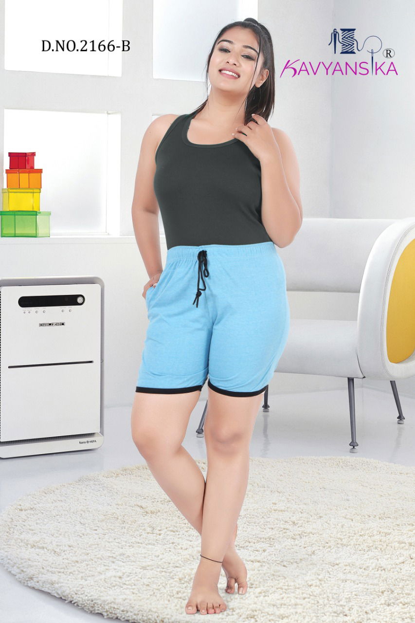 Kavyansika Shorts 2166 Latest Night Wear Premium Hosiery Shorts cotton Night suits Collection