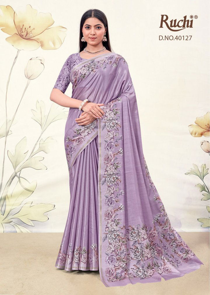 Saisha Vol 4 By Ruchi Digital Print Tussar Silk Fancy Saree Wholesalers In Delhi