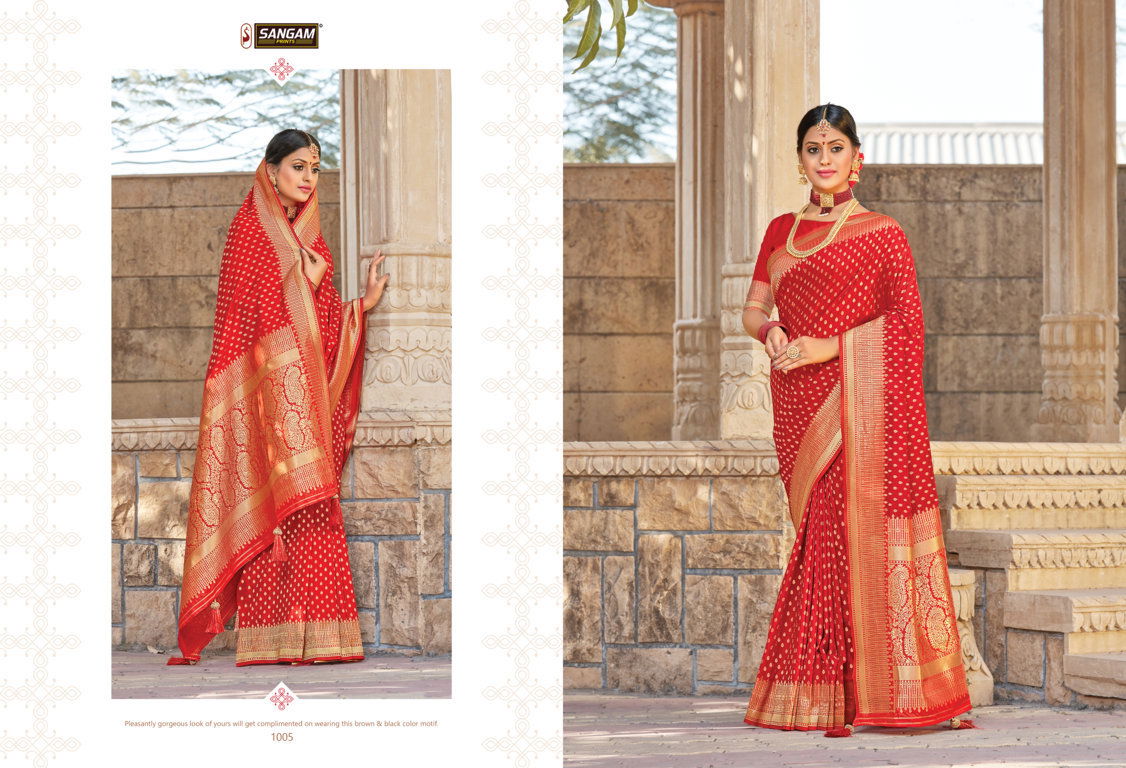 Sangam Red Rose 2 Latest Fancy Designer Wedding Wear Heavy Pure Silk Designer Saree Collection
