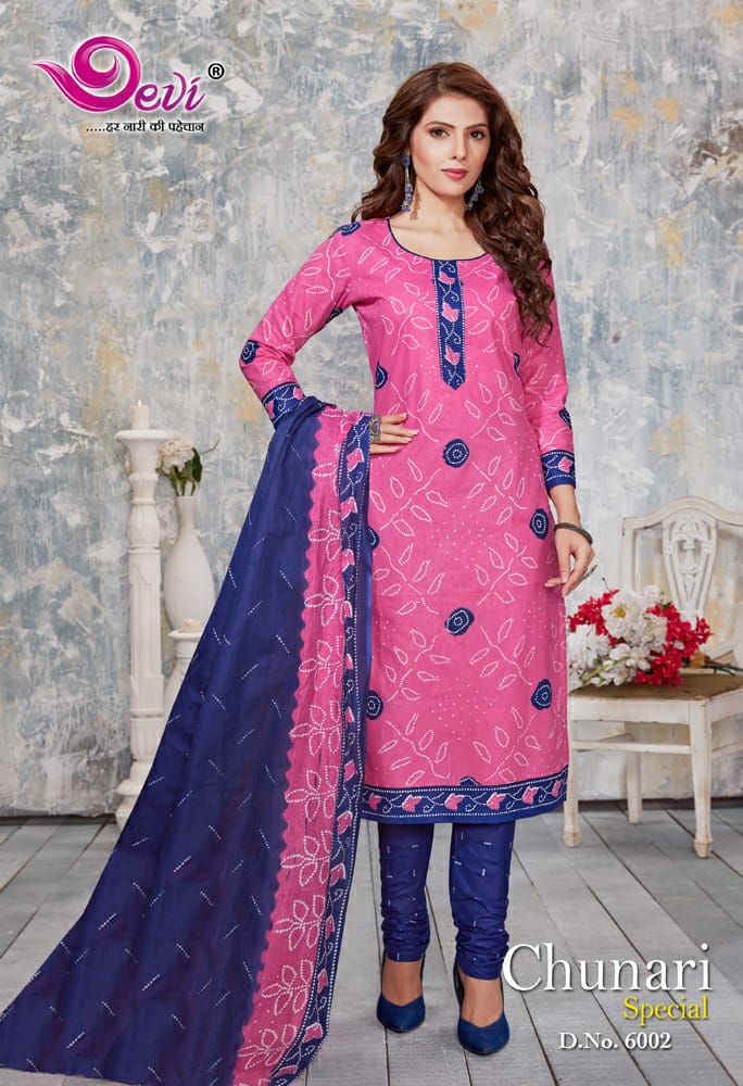 Devi Chunri Special Vol 6 Latest Designer Bandhani Print Pure Cotton Dress Material Collection 