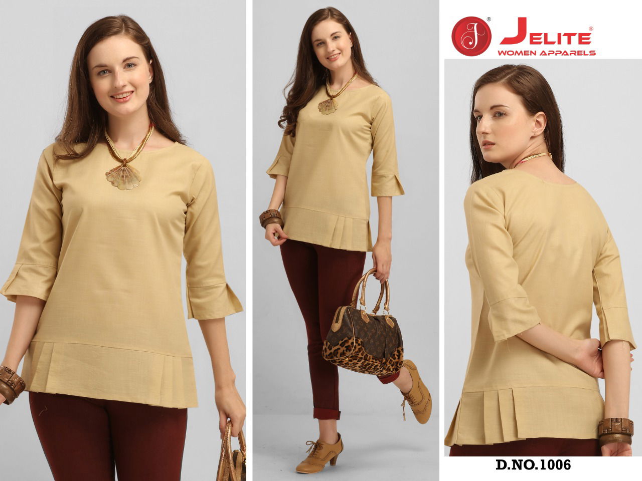 Jelite Carnation Latest Designer Fancy Western Type Cotton Ladies Top Collection
