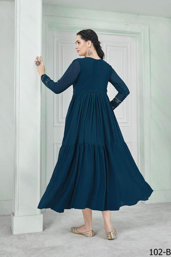 Zuri Mom And Daughter Kurti Ethnic Wear Heavy Blumming Georgette Embroidery Exclusive look with Gota patti Lace Designer Kurtis Collection
