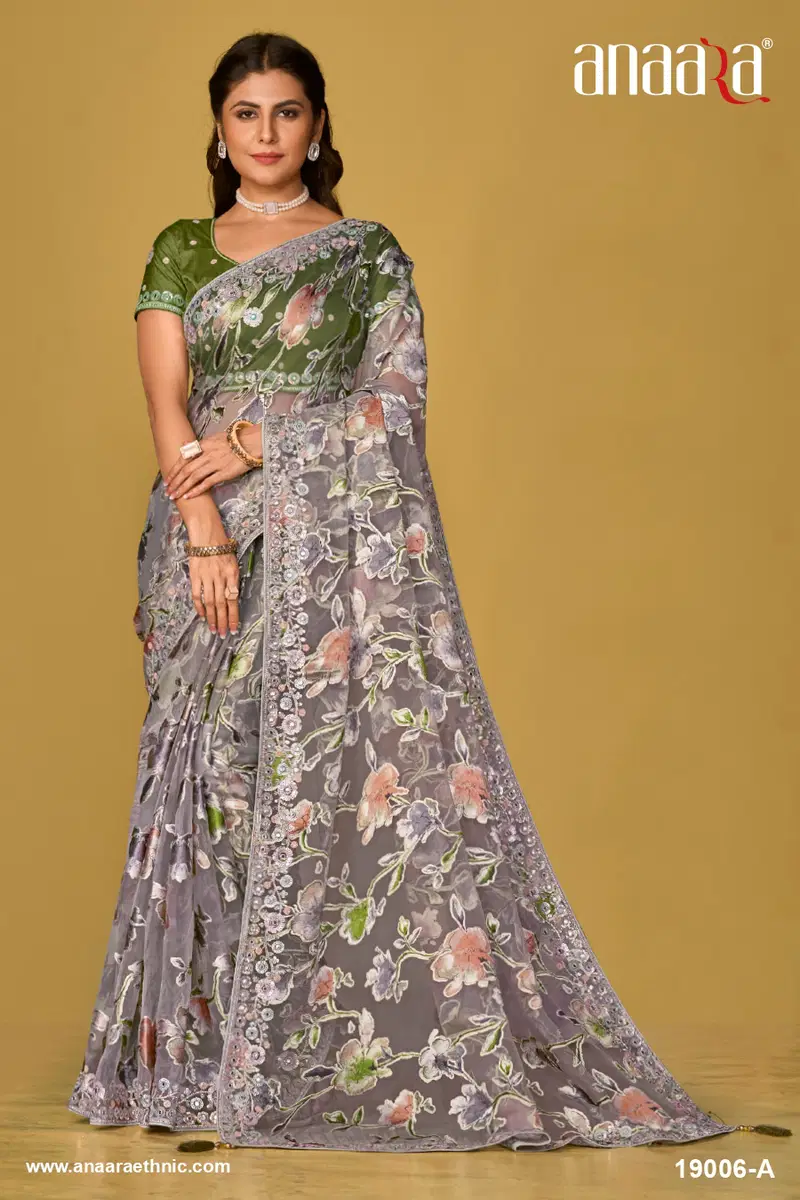 Anaara 19000 Hit Colours By Tathastu Printed Organza Saree Wholesale Online